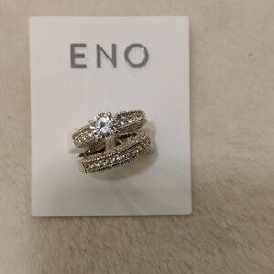 Sparkling Silver Women's Ring Set